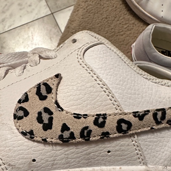 Nike Women's White and Leopard Print Sneakers - Picture 5 of 6